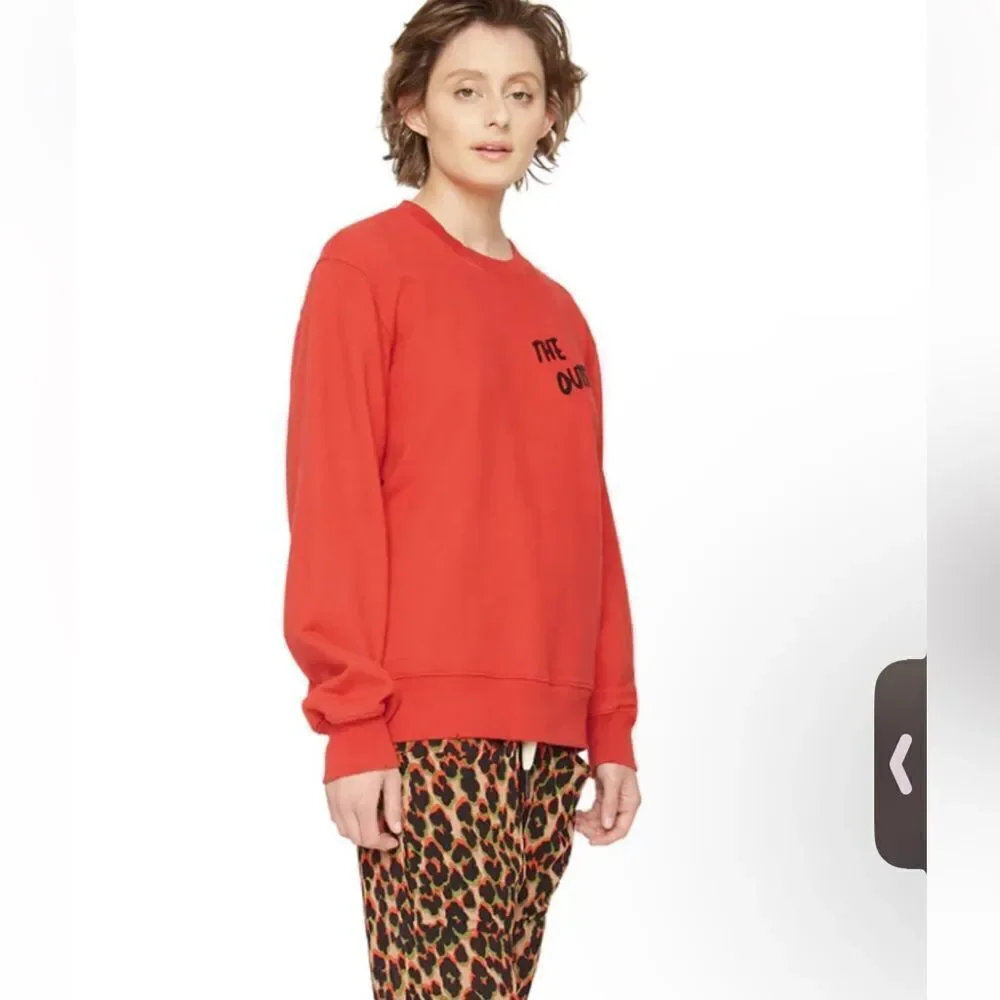 FREE PEOPLE x SANDRINE‎ ROSE Red Blood New Crew Sweats The outsider sz Large NEW